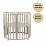 Set | Box Novi at Home® Nooni Rond Pure Sand Incl. Boxmatras en Boxkleed