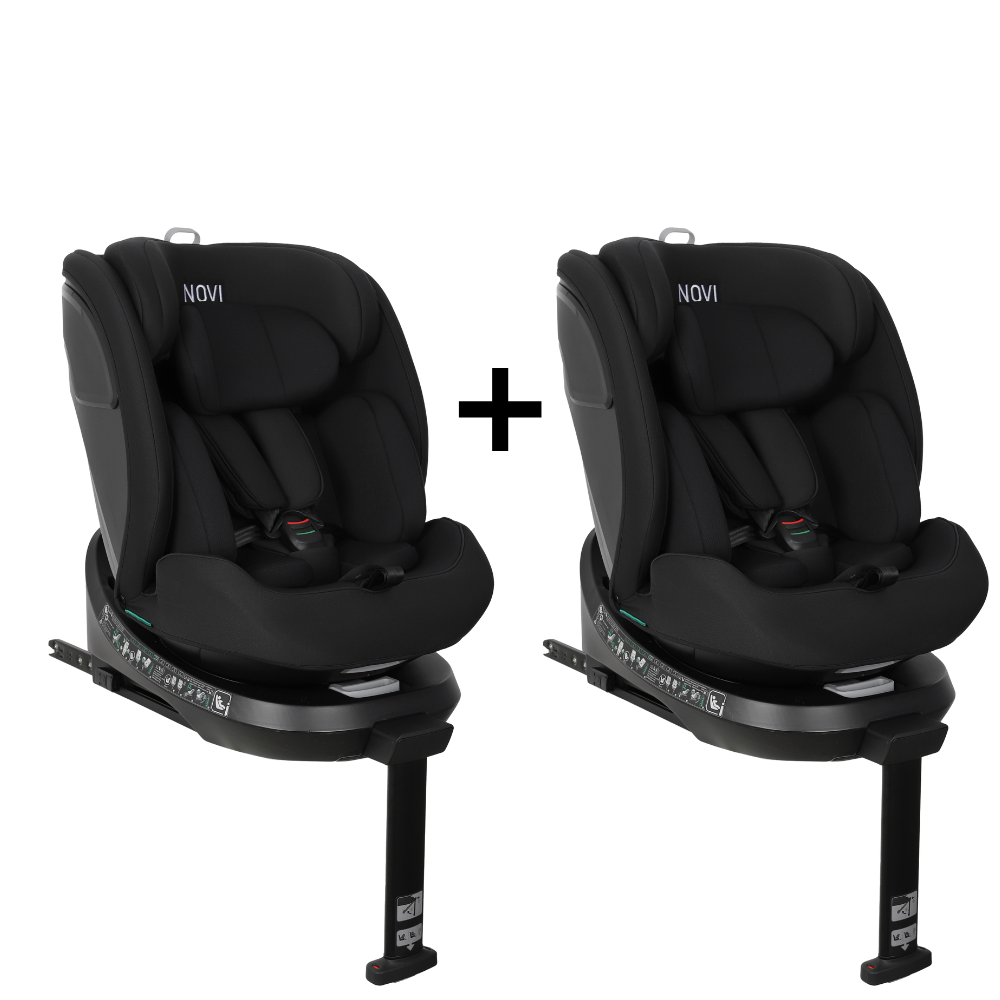 Set | 2x Autostoel Novi Baby® David 3.0 Premium I-Size 360° All Black Set | 2x Autostoel Novi Baby® David 3.0 Premium I-Size 360° All Black - Afbeelding 1