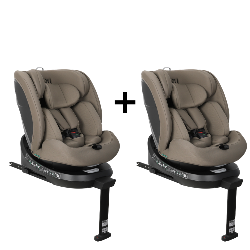 Set | 2x Autostoel Novi Baby® David 3.0 Premium I-Size 360° Dark Taupe Set | 2x Autostoel Novi Baby® David 3.0 Premium I-Size 360° Dark Taupe - Afbeelding 1