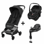 Buggy Maxi-Cosi Fame Cabin Onyx Black met Autostoel Maxi-Cosi Coral Pro Slide Onyx Black + Adapterset&Base Pro Slide