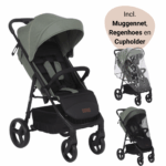 Set | Buggy Novi Baby® Grande Go Black/Green Met Accessoires Pakket