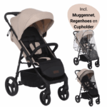 Set | Buggy Novi Baby® Grande Go Sand/Black Met Accessoires Pakket