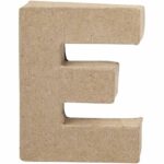 Letter E in papier-mâché -