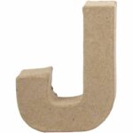 Letter J in papier-mâché -