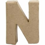 Letter N in papier-mâché -