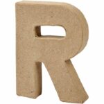 Letter R in papier-mâché -