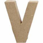 Letter V in papier-mâché -