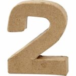 Cijfer 2 in papier-mâché -