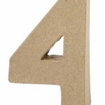 Cijfer 4 in papier-mâché -