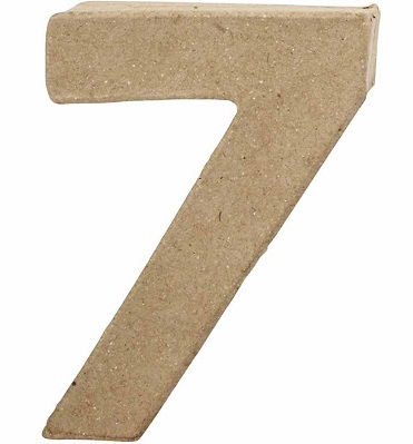 Cijfer 7 in papier-mâché - Cijfer 7 in papier-mâché - - Afbeelding 1