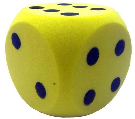 Dobbelsteen Schuimrubber Geel - Dobbelsteen Schuimrubber Geel - - Afbeelding 1