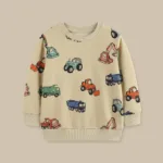 TruckTales– Zacht&Warm– Trui met Kleurrijke Bouwvoertuigen 110 (4–5 jaar) | Educatief Speelgoed