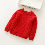 LittleLoom– Leuk&Gezellig– Gebreide Wintertrui Rood / 80 (6–12 maanden) | Educatief Speelgoed