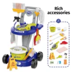CleanPlay– Leerzaam&Leuk– Speelgoed Schoonmaaktrolley Blauw | Educatief Speelgoed