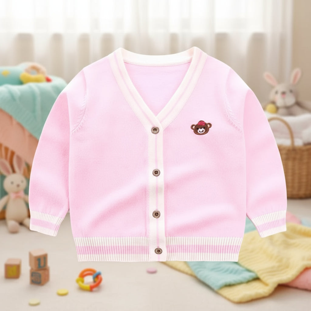 CozziWear– Warm&Trendy– Gebreid Vest met Beertjes Roze / 100 (3 jaar) | Educatief Speelgoed