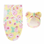 DreamNest– Rust&Comfort– Luxe Inbakerdoek met Mutsje Bloemenprint | Educatief Speelgoed