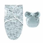 DreamNest– Rust&Comfort– Luxe Inbakerdoek met Mutsje Olifant | Educatief Speelgoed