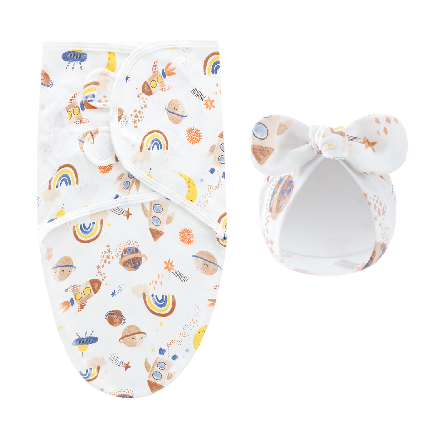 image_56_3cc80745-ce30-4b72-b9ef-34bc475edfb8 DreamNest– Rust&Comfort– Luxe Inbakerdoek met Mutsje Ruimteschip | Educatief Speelgoed - Afbeelding 1