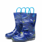 RainySteps– Gemakkelijk&Waterdicht– Regenlaarzen met Print&lus Haaien / 24 (2 jaar) | Educatief Speelgoed