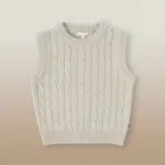 CozyWool– Warm&Comfortabel– Kinder trui van fijne wolmix Vest / Beige / 130 (8 jaar) | Educatief Speelgoed