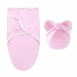 DreamNest– Rust&Comfort– Luxe Inbakerdoek met Mutsje Zachtroze | Educatief Speelgoed