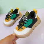 KidoStep– Zacht&Praktisch– Stoere kindersneakers met dikke zool Zwart/Groen / 24 (2 - 3 jaar) | Educatief Speelgoed