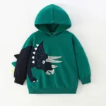 DinoStyle– Warm&Ademend– Hoodie met Triceratops Print Groen / 130 (6–7 jaar) | Educatief Speelgoed