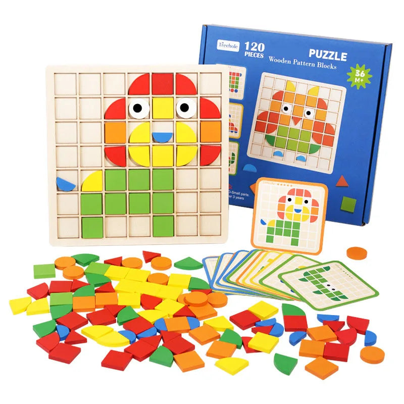 Woods™ - Educatief Entertainment - Houten patronen puzzel | Educatief Speelgoed - Afbeelding 1