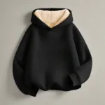 MiniFashion– Comfortabel&Los– Casual hoodie Zwart / 110 (4 jaar) | Educatief Speelgoed