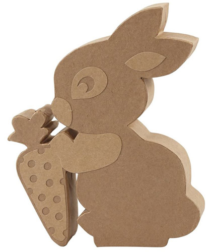 Konijn van papier-mâché 18 cm - Konijn van papier-mâché 18 cm - - Afbeelding 1