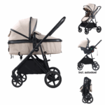 Kinderwagen Novi Baby® Jaxx V2 3-in-1 Sand Melange met Autostoel