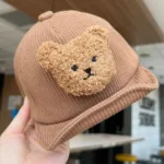 Mini Fashion - Stoer&Schattig - Corduroy Kinderpet Beertje 0-2 jaar / Bruin | Educatief Speelgoed