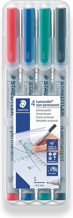 Uitwisbare stiften Lumocolor S - 0 Uitwisbare stiften Lumocolor S - 0,4 mm (4 stuks) - - Afbeelding 1