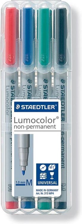 Uitwisbare stiften Lumocolor M - 1 Uitwisbare stiften Lumocolor M - 1,0 mm (4 stuks) - - Afbeelding 1