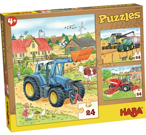 Tractor & co (3x 24) - HABA Legpuzzel Tractor & co (3x 24) - HABA Legpuzzel - Afbeelding 1