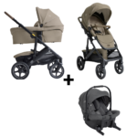 Kinderwagen Joie Signature Vinca Sandstone met Autostoel Sprint Ebony