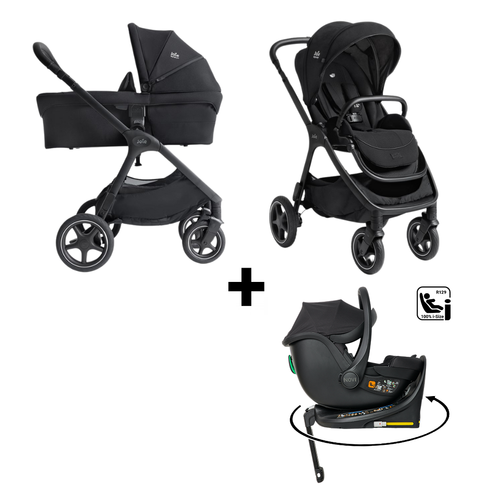 Kinderwagen Joie Signature Finiti Eclipse met Autostoel Jacky Pro 360° All Black&Base