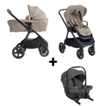 Kinderwagen Joie Signature Finiti Sandstone met Autostoel Sprint Ebony