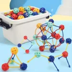 Connect Beads™ - Flexibele PVC kralen - 3D Geometrische bouwblokken 75 stuks | Educatief Speelgoed