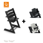 SET | Kinderstoel Stokke® Tripp Trapp® Black met Babyset&Stoelverkleiner