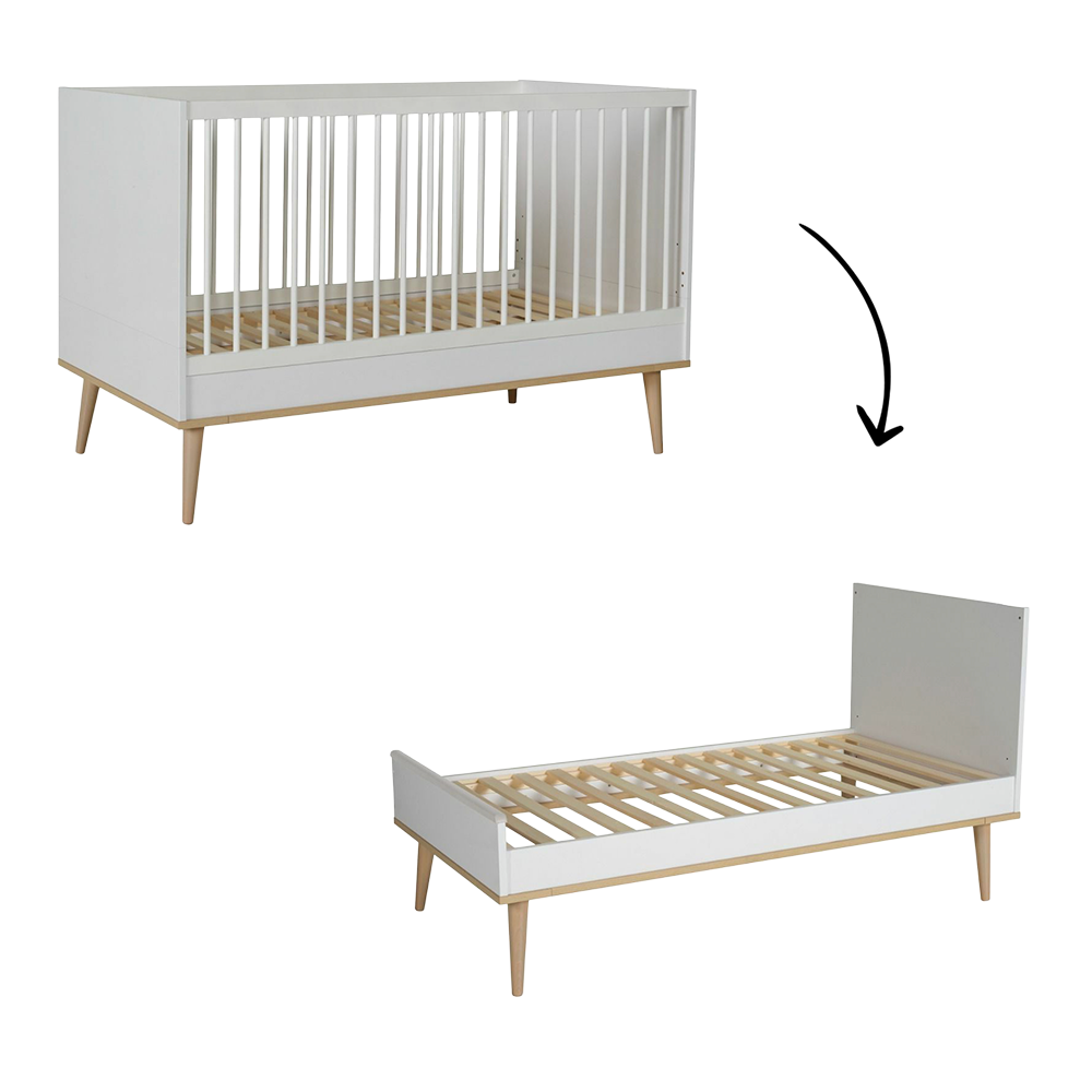 Meegroei Ledikant Quax Flow White&Oak Meegroei Ledikant Quax Flow White&Oak - Afbeelding 1