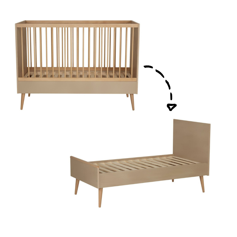 Meegroei Ledikant Quax Cocoon Latte 70x140 Meegroei Ledikant Quax Cocoon Latte 70x140 - Afbeelding 1