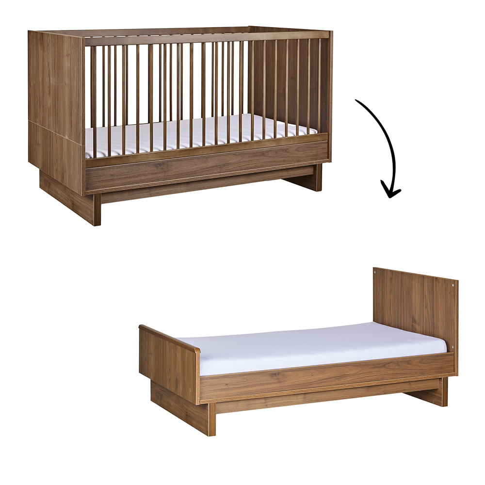 Meegroei Ledikant Quax Kyo 70x140 Walnut Meegroei Ledikant Quax Kyo 70x140 Walnut - Afbeelding 1