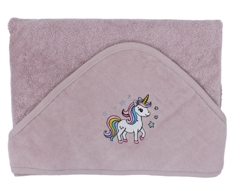 Badcape Petit Villain Unicorn Oud Roze Badcape Petit Villain Unicorn Oud Roze - Afbeelding 1