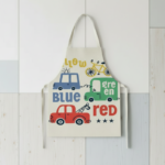 MiniChef™ – Speels&Vlekwerend– Kinder Schort M (5-8 jaar) / Kleur Auto's | Educatief Speelgoed