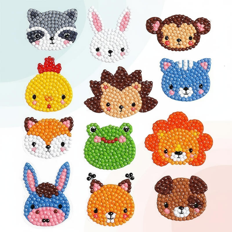 10_c4ed6c61-6668-4533-9638-caa23ee0aa38 GemArt– Schattig&Glanzend– Diamant Painting Stickers Dieren A | Educatief Speelgoed - Afbeelding 1
