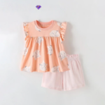 SunnyBloom– Zomer&Schattig– Matchende Zomerset Lichtoranje kat / 110 (3-4 jaar) | Educatief Speelgoed