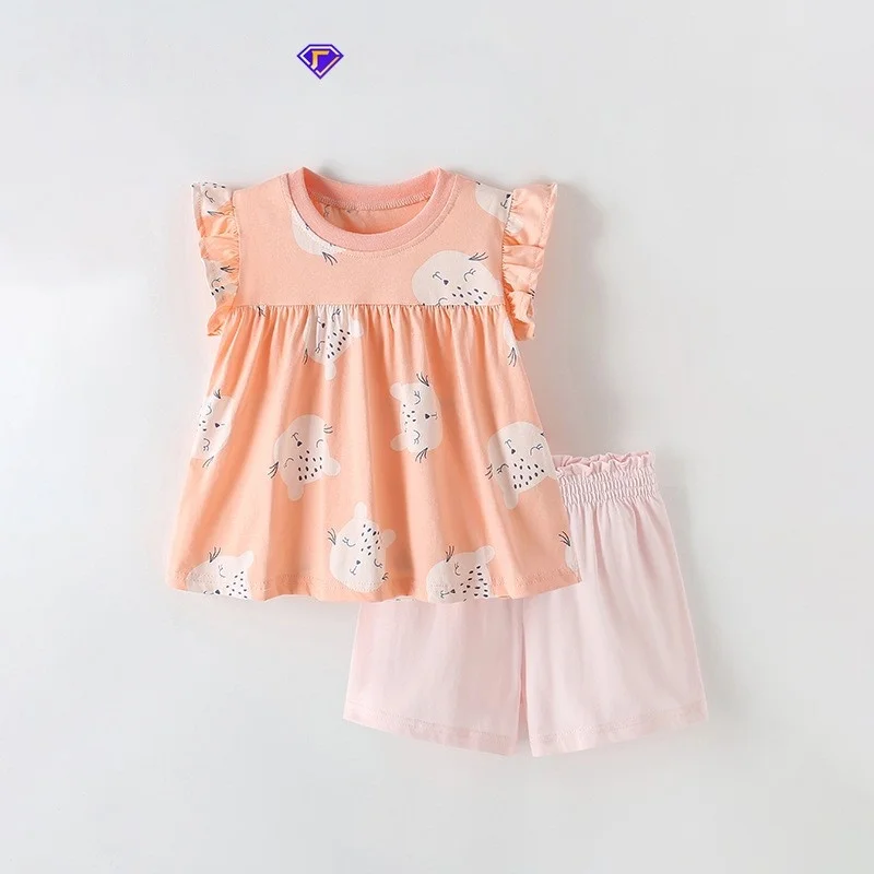 11_49848a3e-74cb-488f-b495-32d7f5a3fd14 SunnyBloom– Zomer&Schattig– Matchende Zomerset Lichtoranje kat / 150 (7-8 jaar) | Educatief Speelgoed - Afbeelding 1