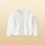 CozyCub– Comfortabel&Modieus– Gebreide Kinder Cardigan Sweater Sneeuwwit / 120 (3-4 jaar) | Educatief Speelgoed