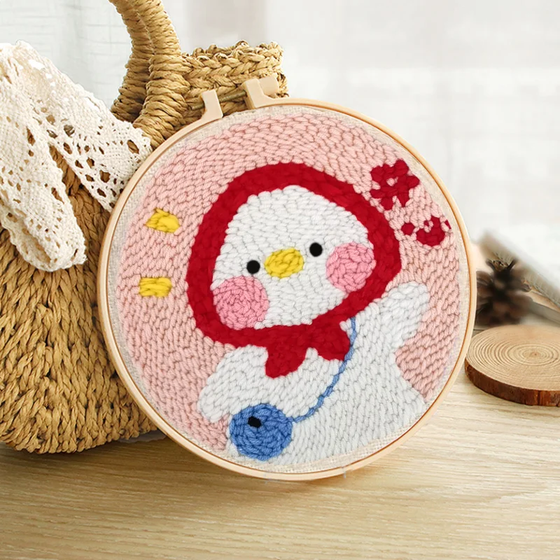 12_7c6ab439-f192-4870-bdaa-51712d9d4580 SoftLoop– Zacht&Creatief– DIY Punch Needle Thuisdecor Set Eend | Educatief Speelgoed - Afbeelding 1